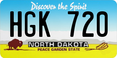ND license plate HGK720