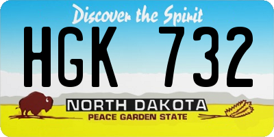 ND license plate HGK732