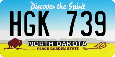 ND license plate HGK739