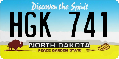 ND license plate HGK741
