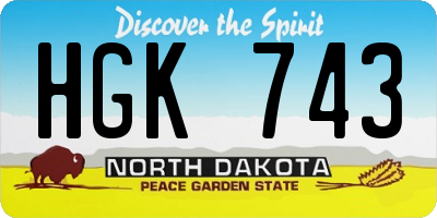 ND license plate HGK743