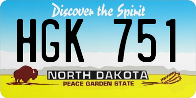 ND license plate HGK751