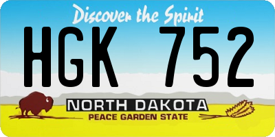 ND license plate HGK752