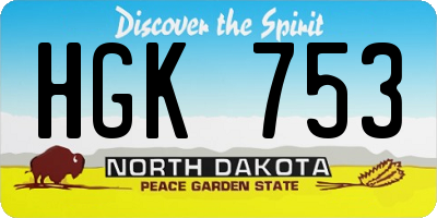 ND license plate HGK753