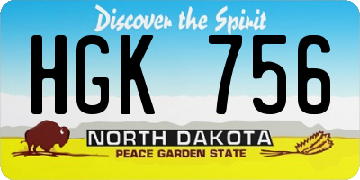 ND license plate HGK756