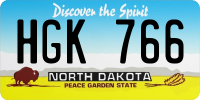 ND license plate HGK766