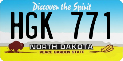 ND license plate HGK771