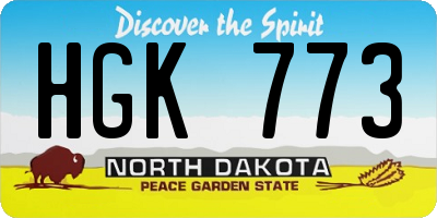 ND license plate HGK773