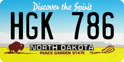 ND license plate HGK786