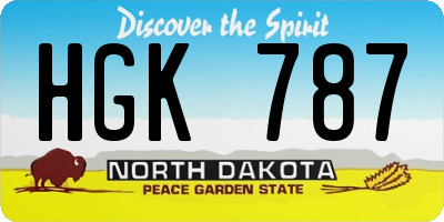 ND license plate HGK787