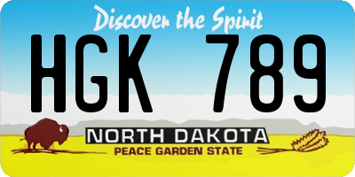 ND license plate HGK789