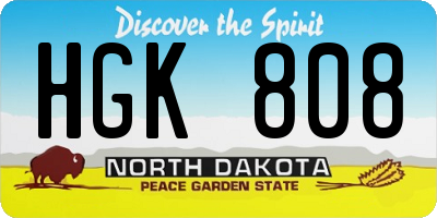 ND license plate HGK808