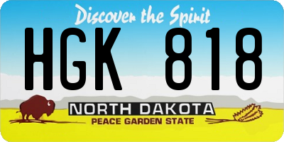 ND license plate HGK818