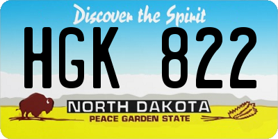 ND license plate HGK822