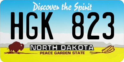 ND license plate HGK823