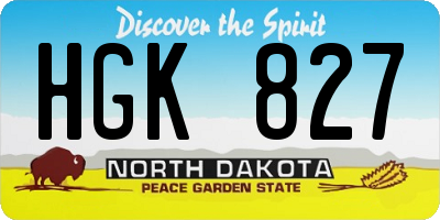 ND license plate HGK827