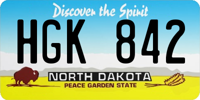 ND license plate HGK842