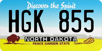 ND license plate HGK855