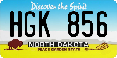 ND license plate HGK856