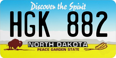 ND license plate HGK882