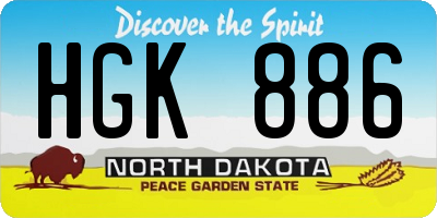 ND license plate HGK886