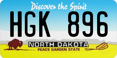 ND license plate HGK896