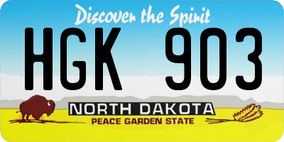 ND license plate HGK903