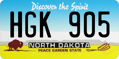 ND license plate HGK905