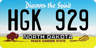 ND license plate HGK929