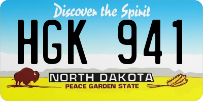 ND license plate HGK941