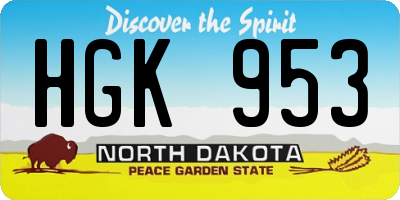 ND license plate HGK953