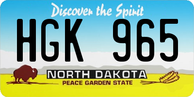 ND license plate HGK965