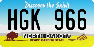 ND license plate HGK966