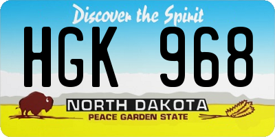 ND license plate HGK968