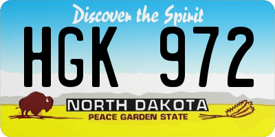 ND license plate HGK972