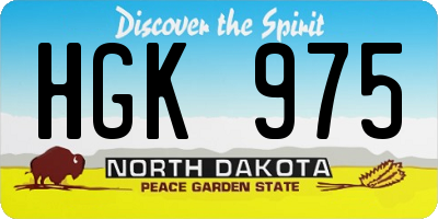 ND license plate HGK975