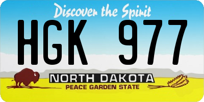 ND license plate HGK977
