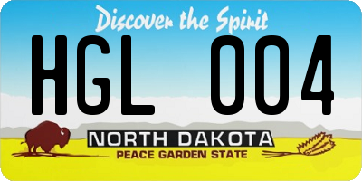 ND license plate HGL004