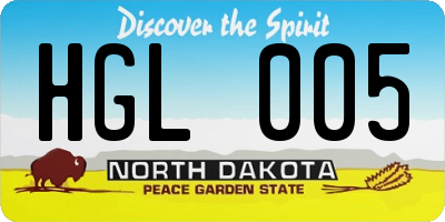 ND license plate HGL005