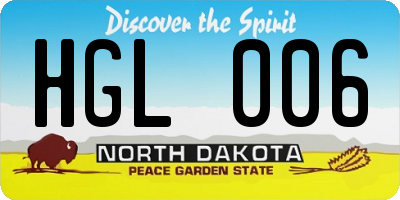 ND license plate HGL006