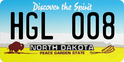 ND license plate HGL008