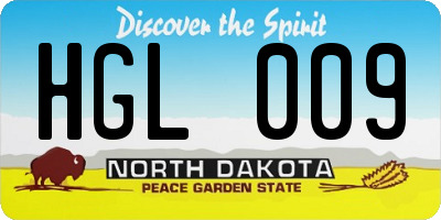 ND license plate HGL009