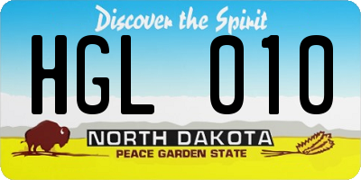 ND license plate HGL010