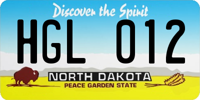 ND license plate HGL012