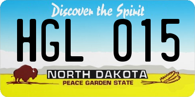 ND license plate HGL015