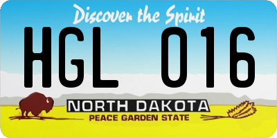 ND license plate HGL016
