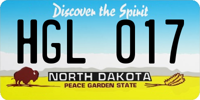 ND license plate HGL017