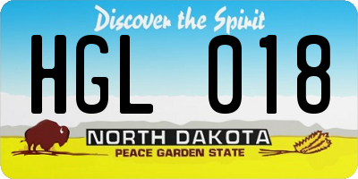 ND license plate HGL018