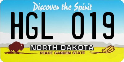 ND license plate HGL019
