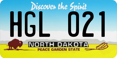 ND license plate HGL021